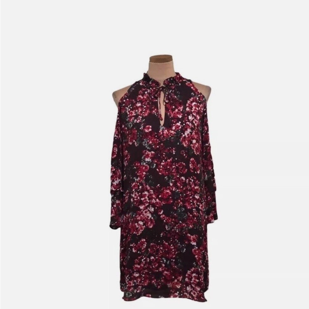 Parker Burgundy Floral Long Sleeve Dress